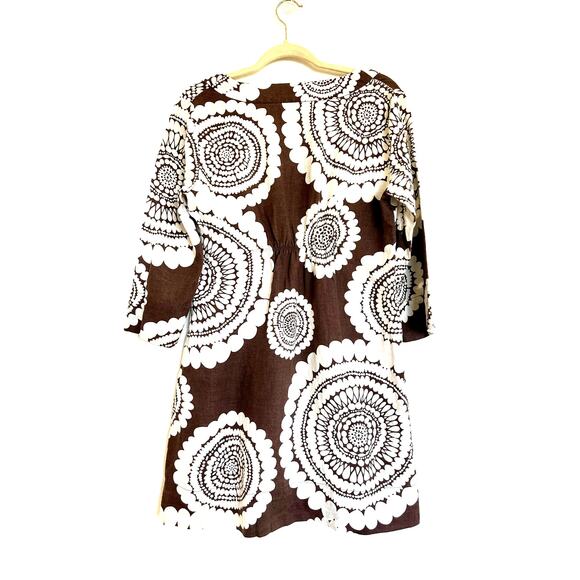 Boden Brown Linen Women's Dress Size US 8 UK 12 Bohemian Boho Design Cute Casual - Picture 6 of 13